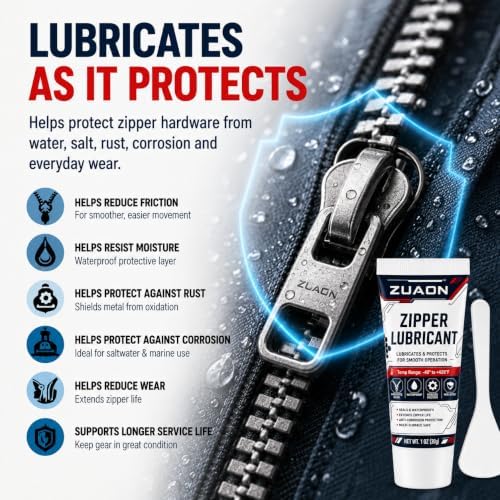 2oz Zipper Lubricant Metal Plastic Nylon Zippers Marine Zipper Lube