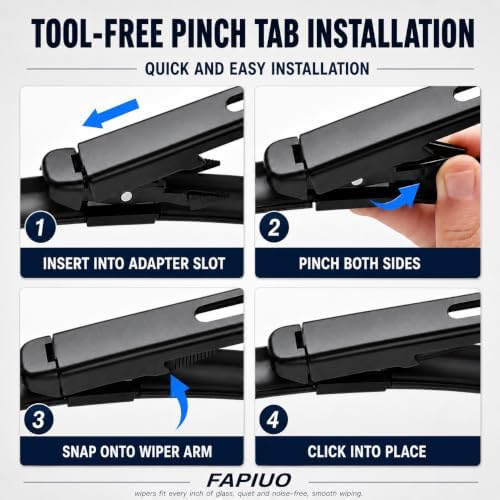 26"+18"+11" Front and Rear Windshield Wiper Blades Replacement for Lincoln Corsair 2020-2024, Pinch Tab (Set of 3)