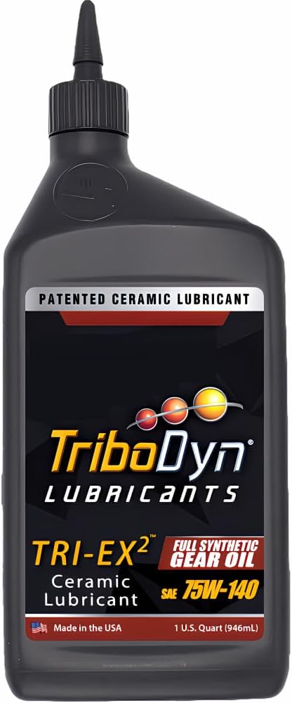 Tri-Ex2 75W-140 Synthetic Gear Oil - API GL-5/MT-1 - Patented Ceramic Technology - 1 Quart (1 Quart, 75W-140)