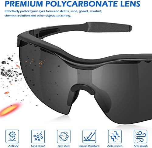OXG 6 Pack Anti-Fog Safety Glasses, ANSI Z87+ Impact & Scratch Resistant Protective Eyewear for Work, Lab, Construction