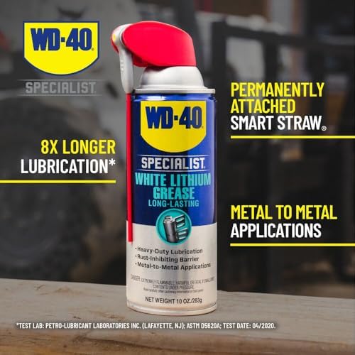 WD-40 Specialist® White Lithium Grease, New Bigger Can, 13.3 OZ [1-Pack]