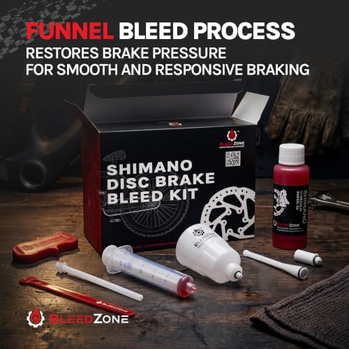 BleedZone Hydraulic Brake Bleed Kit, Shimano Compatible, 60ml Mineral Oil