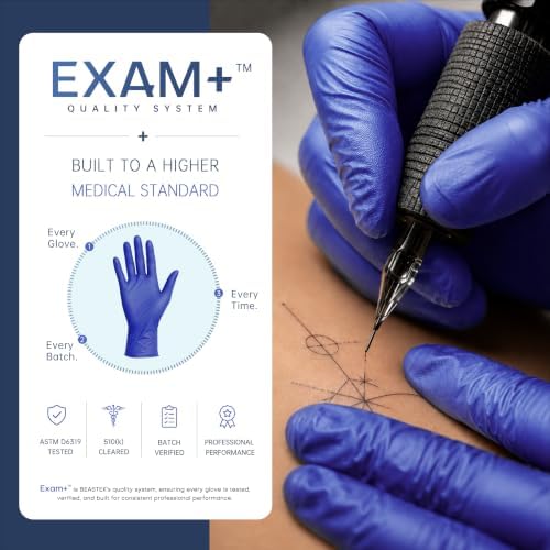 BEASTEK Nitrile Exam Gloves 4Mil Powder-Free Medical Disposable Blue Violet