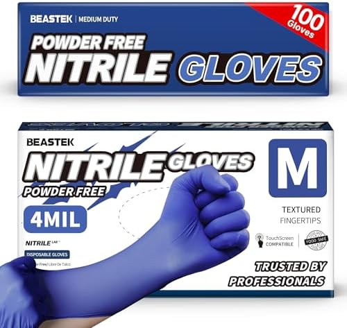 BEASTEK Nitrile Exam Gloves 4Mil Powder-Free Medical Disposable Blue Violet