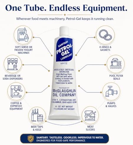 Petrol-Gel NSF H1 Food Safe Lubricant-White Grease for O-Rings & Valves 4oz