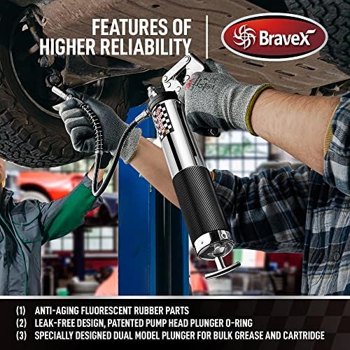 Pistol Grip Grease Gun Heavy Duty 6000 PSI W/Quick Release Coupler