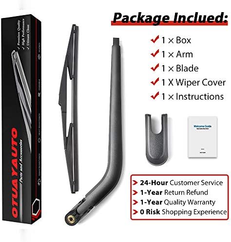 OTUAYAUTO MR971507 Rear Windshield Wiper Arm Blade Set - Replacement for Mitsubishi Outlander 2003-2006
