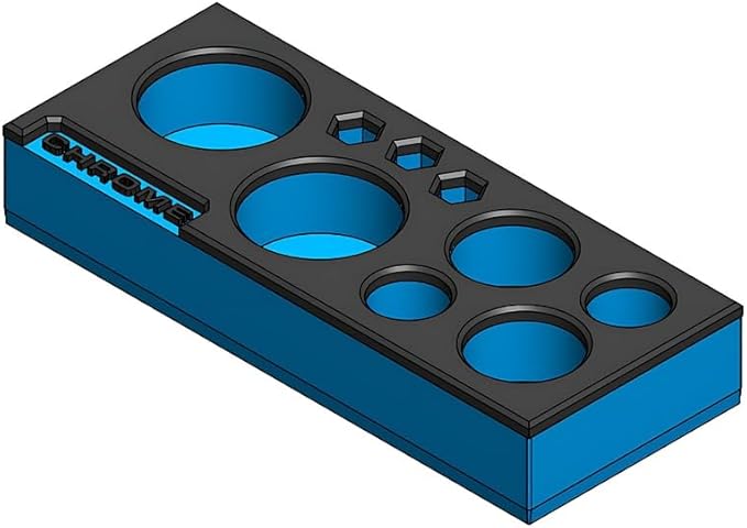 MagAttach Chrome Adapter and Short Extensions Magnetic Interconnecting Organizer Tray (Blue/Black)