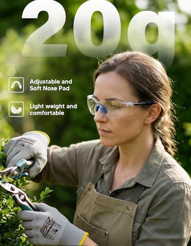4 Pack Safety Glasses for Men and Women, ANSI Z87.1 Certified, Clear Scratch & Impact Resistant Lenses with UV Protection, Soft Silicone Nose Pads, 4 Color Temples Protective Eyewear for Lab, Workshop