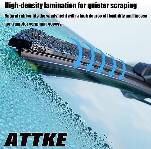ATTKE Front Windshield Wiper Blades for Audi A4 2009-2024,Audi Q5 2009-2024/Audi A5 2008-2023 Genuine Replacement Wiper Blade Set 24"/20" (Set of 2)