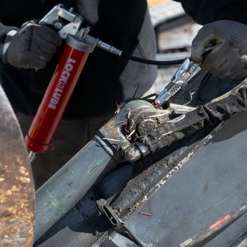 LockNLube Heavy-Duty Pistol Grip Grease Gun - Commercial/Residential - 20" Hose, Swivel, Coupler