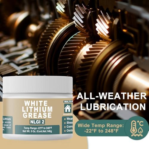 BTAS White Lithium Grease Lubricant for Door Hinge/Opener/Wheels/Screw 5oz