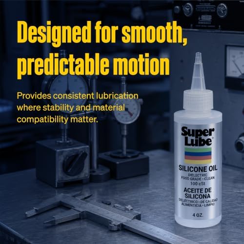 Super Lube Silicone Oil High & Low Temp CST (Clear, 4oz Bottle) | NSF Certified Food Grade & Clean | High and Low Temp Stable