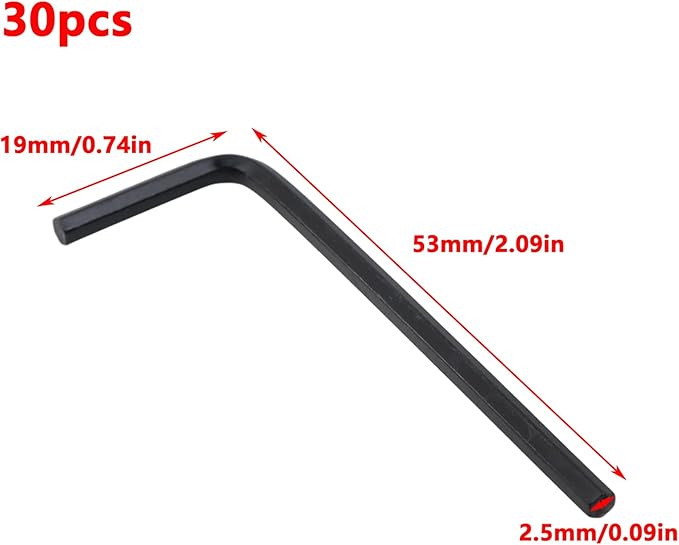 Antrader 2.5mm Allen Wrench L-Shaped Hex Key Wrench Set,30Pcs Repair & Installation Tool