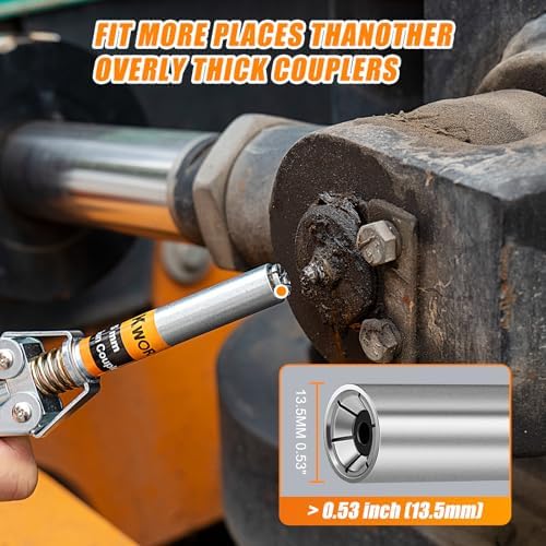 THINKWORK Grease Gun Coupler, Double Handle Extra Reach Upgrade