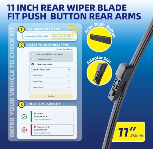 5 PLUS® 11 Inch Rear Windshield Wiper Blade - Original Quality,Quiet Wiping
