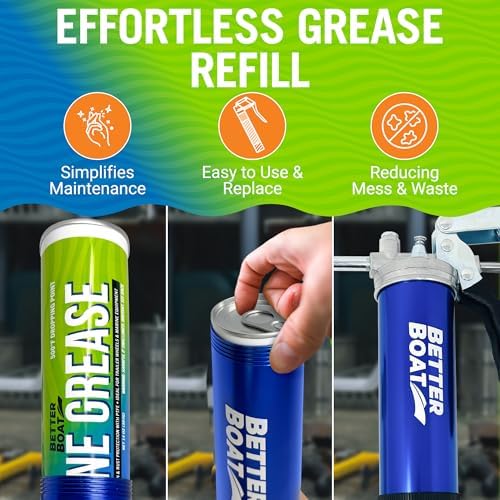 Better Boat Marine Grease Tube, 14 Oz, Waterproof High Temp Trailer Bearing