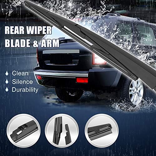 X AUTOHAUX Car Rear Windshield Wiper Blade Arm Set for Jeep Cherokee KL 2014-2019 14 Inch