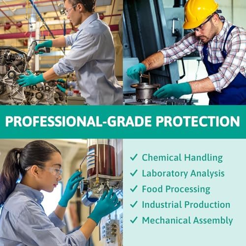 TouchNTuff 92-600 Nitrile Gloves - Disposable, Chemical Splash Resistant, Size Large.