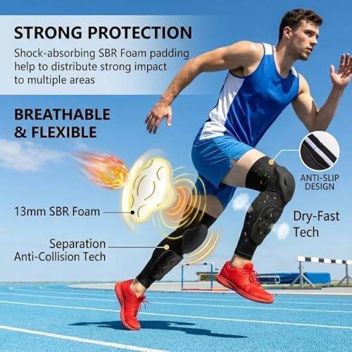 Eicolorte Knee Calf Pads with Shin Guard Protective Compression Leg Sleeves