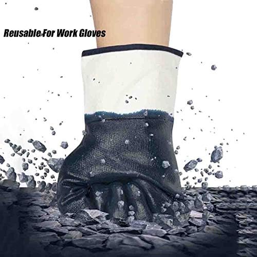 Men's Oil Gloves, Safe Wide-Cuff Gloves for Petrochemical Transport Workers, Blue Large Size 12-Pack
