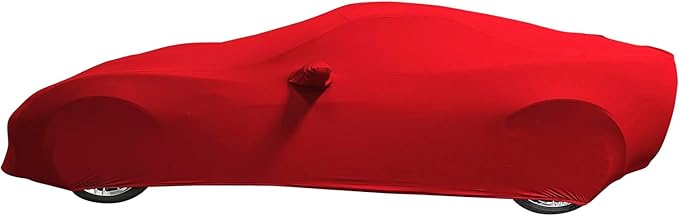 SR1 USA C6 Corvette Indoor Car Cover - Custom Fit Ultraguard Stretch Satin - Dust Proof Full Cover - The Ultimate High End Fit for 2005-2013 Base, Grand Sport, ZR1, Z06 Corvettes (Red)