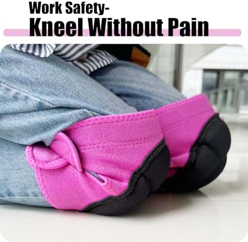 Garden Knee Pads for Women House Cleaning - Adjustable & Waterproof, Pink M