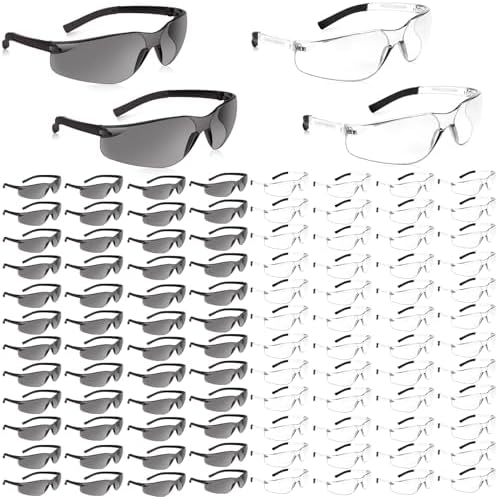 Salfboy 100 Pack Safety Glasses Bulk, Scratch Resistant Protective Eyewear