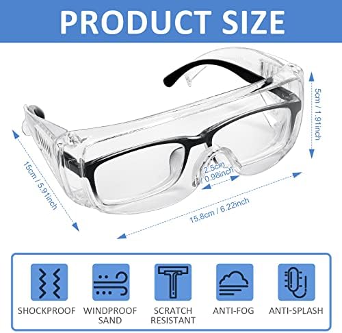 Queekay Safety Glasses over Eyeglasses, Safety Goggles