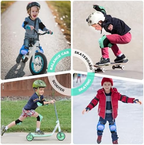BOSONER Kids/Youth Knee Pad Elbow Pads for Roller Skates Cycling BMX Bike Skateboard Inline Rollerblading, Skating Skatings Scooter Riding Sports
