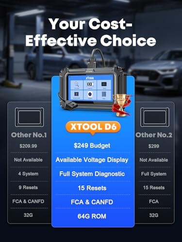 XTOOL D6 Full System OBD2 Scanner Diagnostic Tool with Lifetime Free Update
