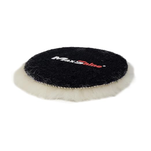 Maxshine 6" Universal Wool Buffing Polishing Pad – 100% Natural Wool with Hook & Loop – Professional Pad for Paint Correction & Oxidation Removal – Compatible with DA & Rotary Polishers