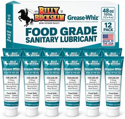 Billy Buckskin Grease-Whiz Food Grade Grease Lubricant, 4oz, 12-Pack