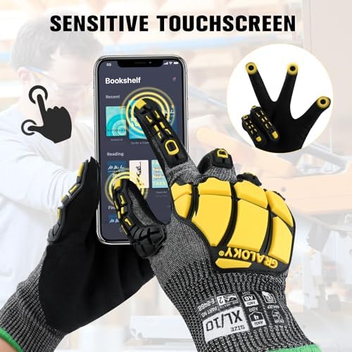 Safety Work Gloves Men Women, ANSI A6 Cut Resistant Gloves