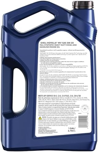 Shell Rotella 550046251 T6 Full Synthetic Multi-Vehicle 5W-30 Diesel Engine Oil (1-Gallon, Single Pack)