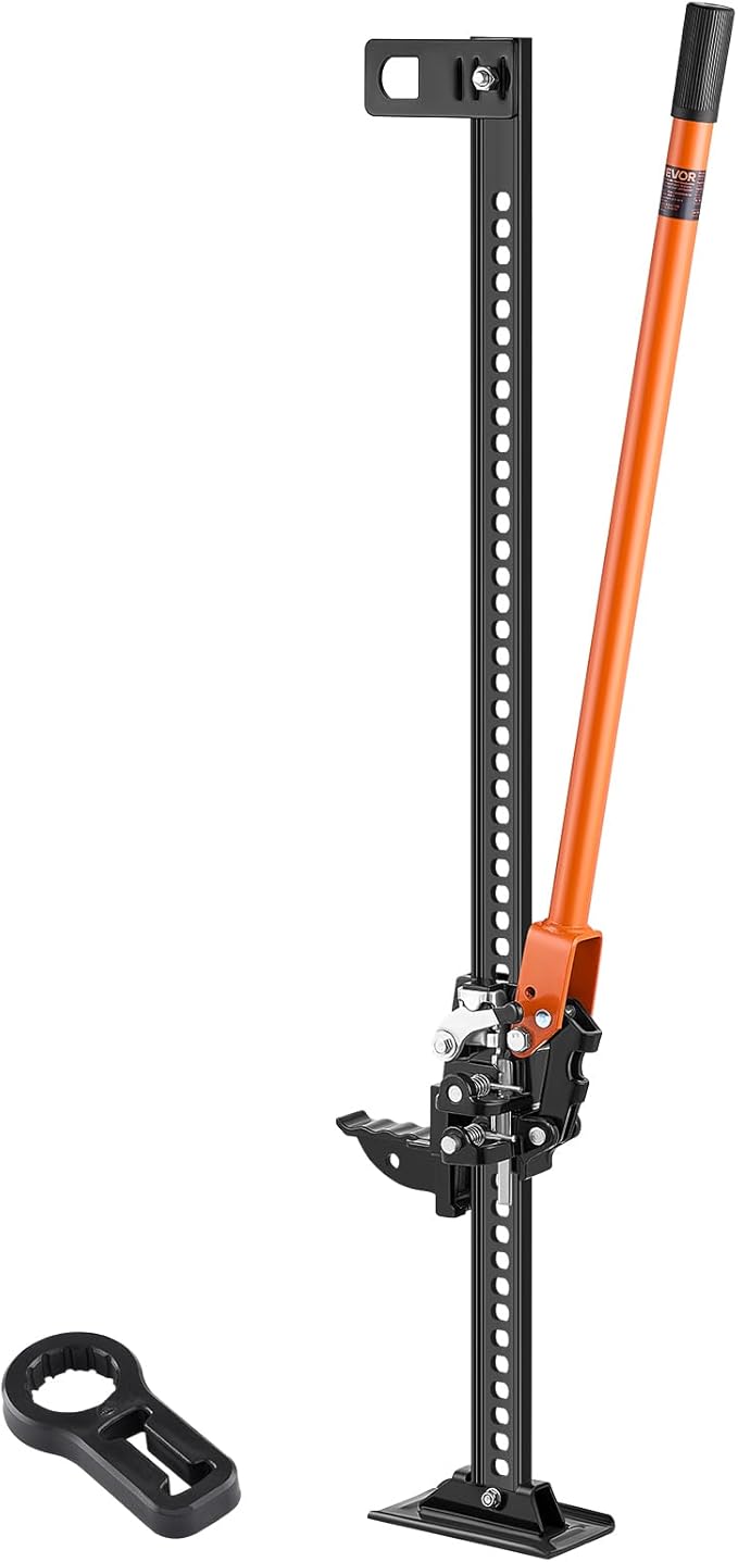 VEVOR Farm Jack 48 inch Utility High Lift, 7000 lbs Capacity Ratcheting Off Road Jeep Jack, Heavy for Tractor, Truck, SUV, Bumper Lift, Orange
