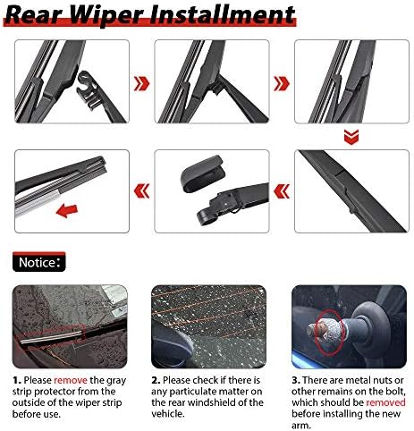 Replacement for 2010-2020 Kia Soul - OTUAYAUTO Rear Windshield Back Wiper Arm Blade Set