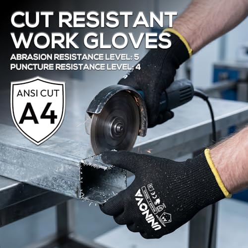 ANSI A4 Cut Resistant Gloves, Sandy Nitrile Coated, Anti Cut