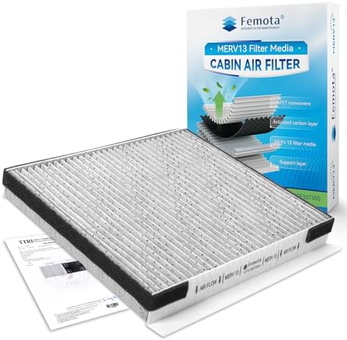 Lab Certified MERV 13 Cabin Air Filter with Activated Carbon, CF10735 (CP735) for Kia K900/Stinger/Telluride, Hyundai Equus/Genesis/Santa Fe, Genesis Electricfied G80/G70/G80/GV70