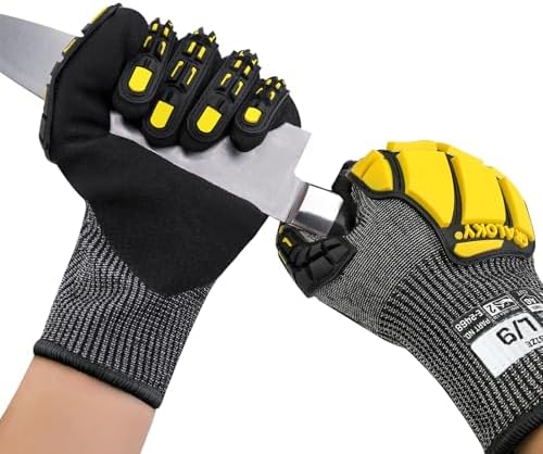Safety Work Gloves Men Women, ANSI A6 Cut Resistant Gloves