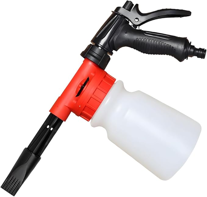 YoRise Car Wash Foam Gun, Adjustable Foam Cannon for Hose, Car Wash Sprayer with 6 Levels of Foams Concentration, Car Washing Soap Sprayer Connect to Any Garden Hose (Red)