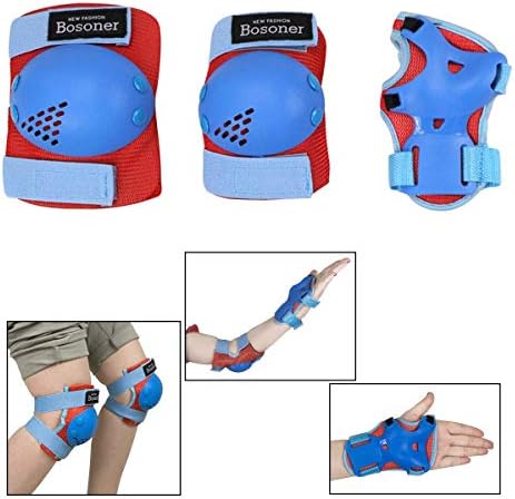 BOSONER Kids/Youth Knee Pad Elbow Pads for Roller Skates Cycling BMX Bike Skateboard Inline Rollerblading, Skating Skatings Scooter Riding Sports