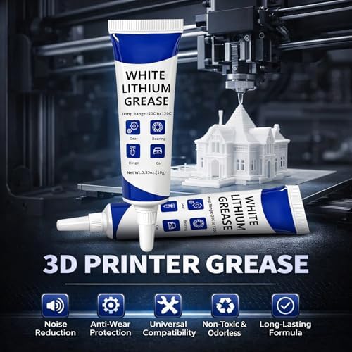 3D Printer Grease Lubricant for Gears, Multi-Purpose Lubricant Lithium Grease for FDM 3D Printer Parts, Guide Rails, Bearings, Lead Screws, Optical Axes, Smooth Motion, Noise Reduction, 30g
