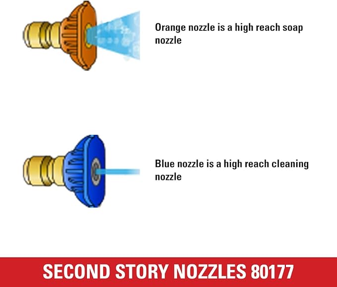 Simpson Cleaning 80177 5000 PSI Universal Second Story High Reach Pressure Washer Nozzle Kit, Soap and Rinse, 1/4-Inch Quick Connect, Cold-Water Use
