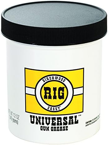 Birchwood Casey Rig Universal Gun Grease | Long-Lasting Superior Lubricant & Preservative for Reliable Gun Protection from Rust & Corrosion | 12-Ounce Jar