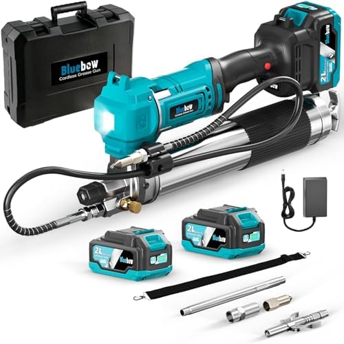 Bluebow Electric Grease Gun Kit, 12000 PSI Battery Powered，7.05 oz/min