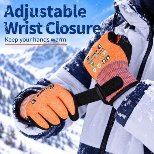 Schwer FreezeGuard-X Winter Work Gloves for Men and Women, ANSI A9 Cut Resistant Gloves for Extreme Protection, Freezer Glove With Super Grip, Touchscreen, Thermal Insulated, PM3326-W (XXS,1 Pair)