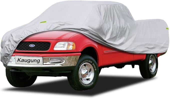 Kaugung 6 Layers Truck Cover Waterproof Custom Fit Ford F150 SuperCab 8ft Bed from 1997 to 2004, 6 Layers Heavyweight Pickup Car Cover Outdoor Indoor Sun UV Rain Snow Wind Protection.