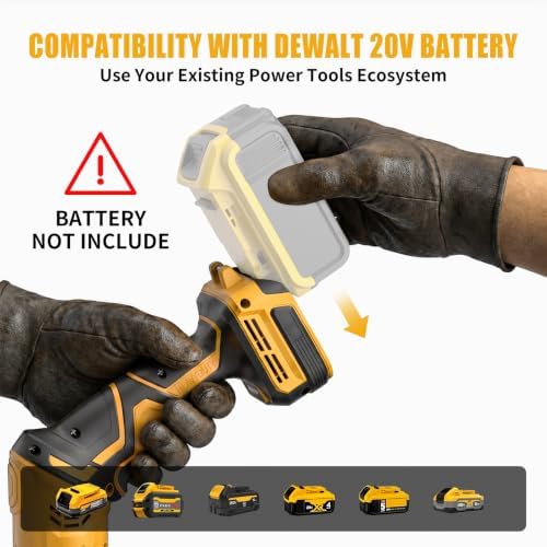 Cordless Grease Gun Compatible with DeWalt 20V Battery, 12000 PSI Electric Grease Gun with 2-in-1 Rotating Handle, Works with Bulk & Cartridge Grease, LED Light, 39.4" Hose(Tool Only)