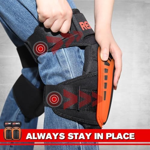 REXBETI Knee Pads for Men, Anti-slip Construction Gel Knee Pads for Work